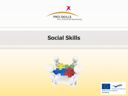 Social Skills Social Skills In a lifelong learning context - Pro
