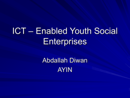 ICT – Enabled Youth Social Enterprises