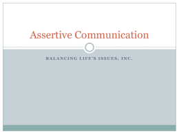 BLI Assertive Communication 2010