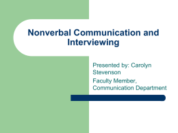 Nonverbal Communication and Interviewing