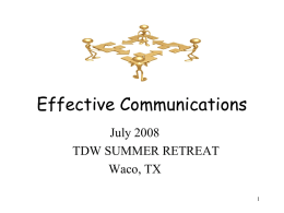 2008 Retreat Communications Presentation