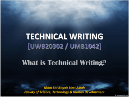 Technical Writing - Siti Aisyah Akiah