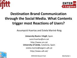 Destination Brand Communication through the