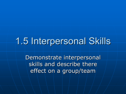 1.5 Interpersonal Skills - PE-Teaching