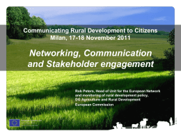 Involve stakeholders - The European Network for Rural Development