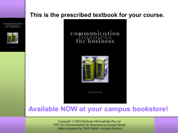 Chapter One: Communication Concepts