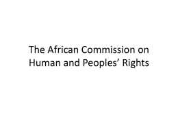 African Commission on Human and Peoples` Rights