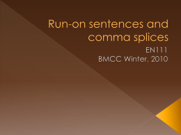 run-ons and comma splices