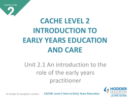 CACHE Level 2 Intro to Early Years Education