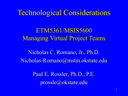 Technological Considerations