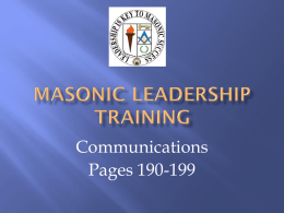 Module 08 - Communications - The Grand Lodge of Florida