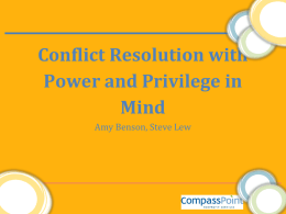Conflict with Power and Privilege in Mind