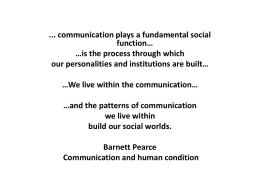 Communication: theory and practice EN