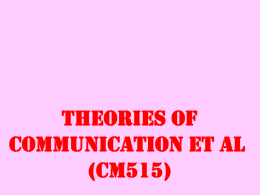 CM515 PP on Communication Theory et al