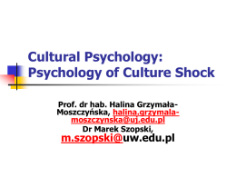 Cultural Psychology: Psychology of Culture Shock