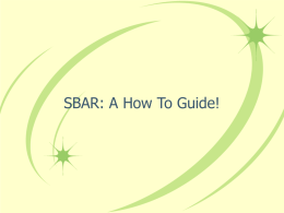 SBAR - Communities of Practice
