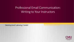 Professional Email Communication: Writing to Your Instructors
