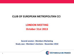 CCI Paris Île–de-France : Members Elections