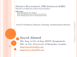 Project Management, PMI Approach (PMP