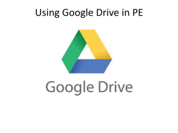 Using Google Drive in PE