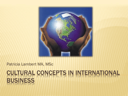 Cultural Concepts in International Business