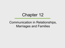 Chapter 10, Managing Conflict in Marriages and Families