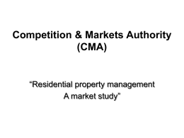 Competition and Market Authority (CMA)