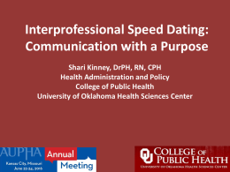 Interprofessional Speed Dating