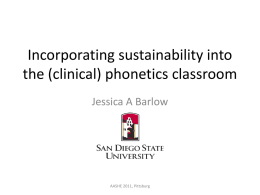 Incorporating sustainability into the phonetics classroom