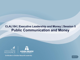 Public Communication and Money