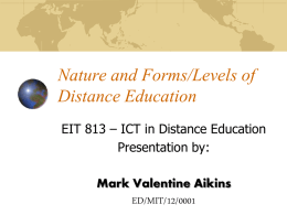 Nature of Distance Education
