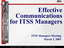 Manager Communications Workshop 3/3/03