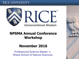 View - National Professional Science Master`s Association