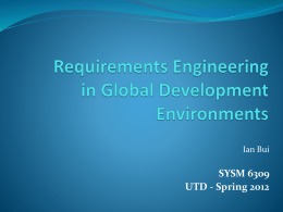 Requirements Engineering in Global Software Development