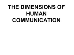 the dimensions of human communication
