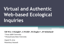 Virtual and Authentic Web-based Ecological Inquiries