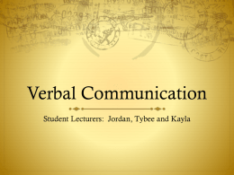 Verbal Communication - Gordon State College