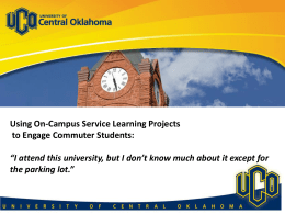 Using On-Campus Service Learning Projects to Engage Commuter