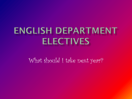 English Department Electives - Waterford Union High School