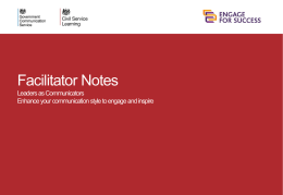 Leaders as Communicators Facilitator Notes