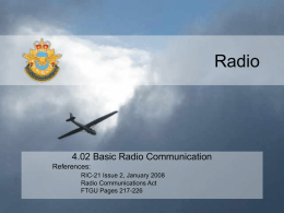 Basic Radio Communications - 94 Newmarket Air Cadet Squadron
