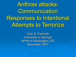 The Management of Communication During the Anthrax Attacks