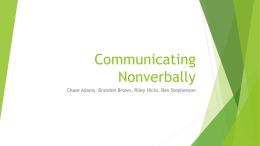 Nonverbal Communication - Chapter 5