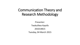 Communication for Development Communication Theory presentation