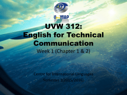 EUW/UUW 212: University English Week 1 (Chapter 1)