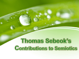 Who is Thomas Sebeok? - UMMTO E