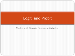 Logit  and Probit Models with Discrete Dependent Variables