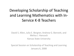 Developing scholarship of teaching and learning with mathematics