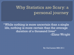Why Statistics are Scary