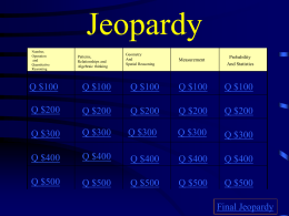 Jeopardy - Humble ISD